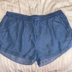 Wishlist Apparel Flowy Tie-Front Blue Shorts